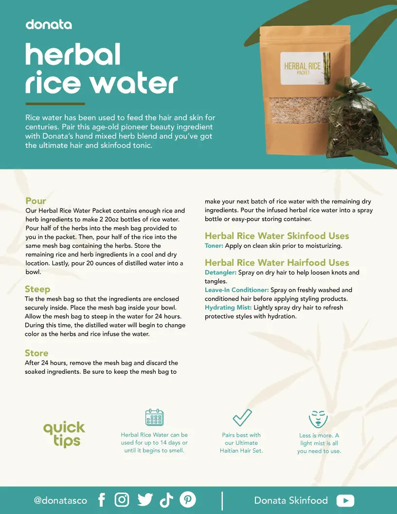 Herbal Rice Water Packet Donata Skinfood